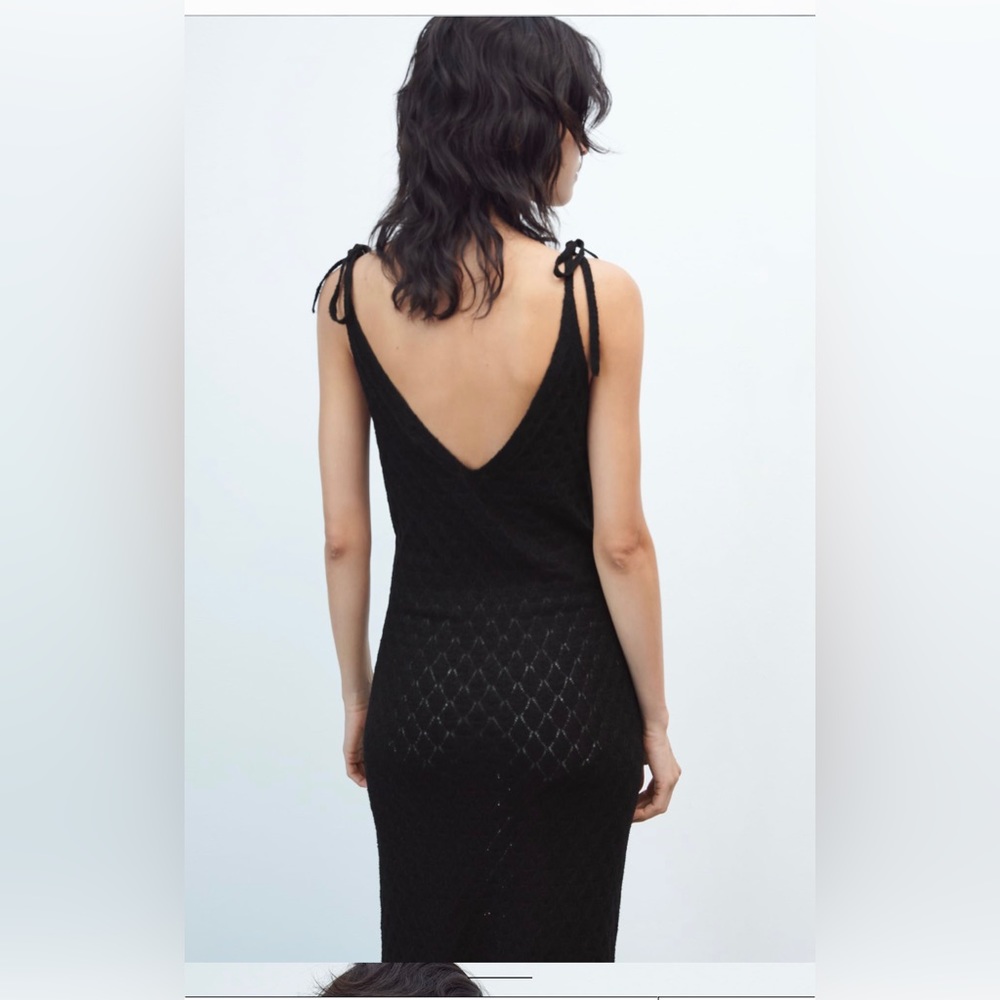 Black knit dress